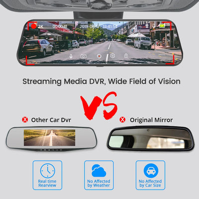 Dashcam Miroir 1080P Écran Tactile Double Caméra