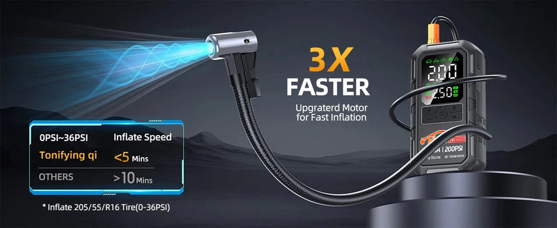 Booster de Batterie Voiture 8000A avec Compresseur 200 PSI