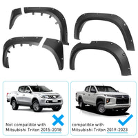 Élargisseurs d'Ailes Mitsubishi L200 Triton 2019-2023 Double Cabine Kit 4 Pièces