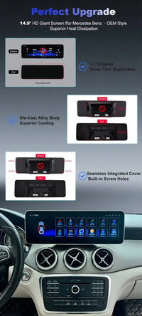 Autoradio Android Mercedes-Benz GLC X253 et C 2015-2018 Écran 14,9 pouces CarPlay GPS