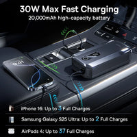 Baseus Booster de Batterie Voiture 2000 A 20 000 mAh Charge Rapide 30 W