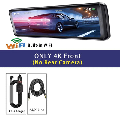 Dashcam Miroir 11,26 Pouces 4K IPS GPS
