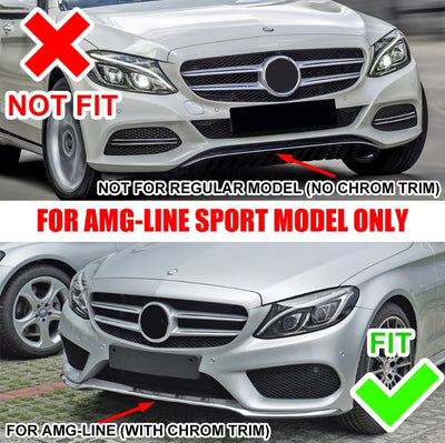 Lame de Pare-Chocs Avant Noir Mercedes Classe C W205 2015-2018