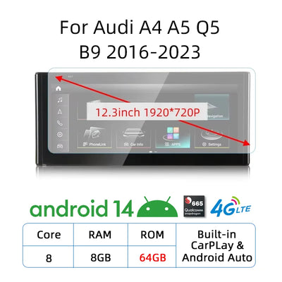 Autoradio Android Audi A4 A5 Q5 B9 CarPlay
