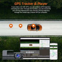 Dashcam 4K UHD Wi-Fi avec GPS, Caméra de Recul 4K en Option, Vision Nocturne et Surveillance de Stationnement 24 h