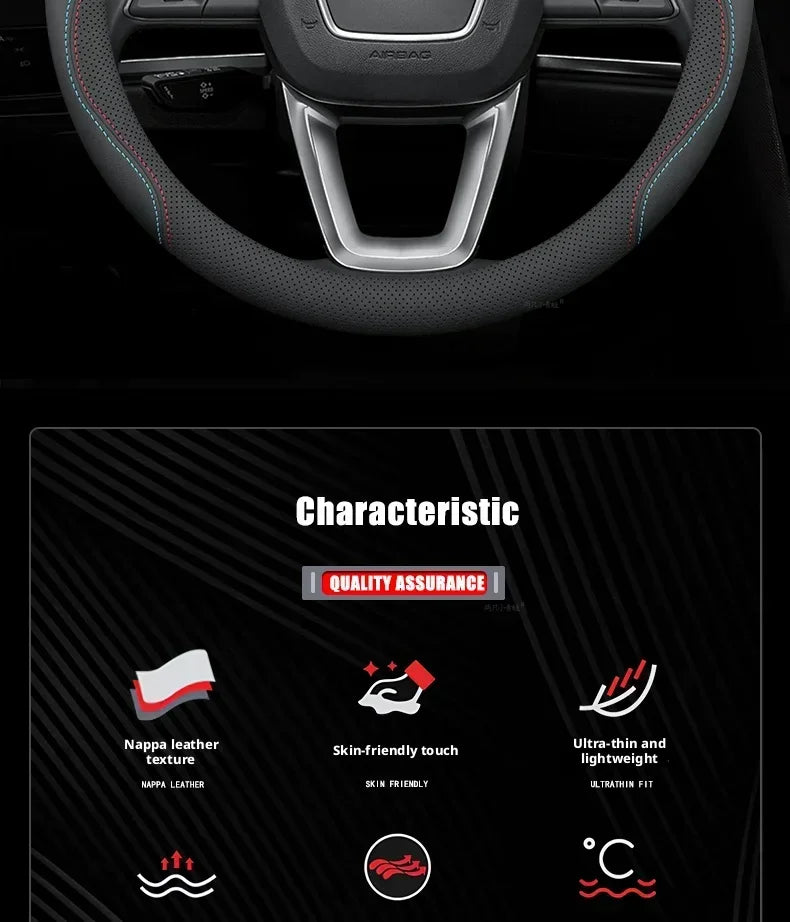 Couvre Volant Opel Corsa, Astra, Mokka, Grandland, Frontera, Insignia, Zafira 2026 en Cuir Nappa Perforé, Rond ou en D