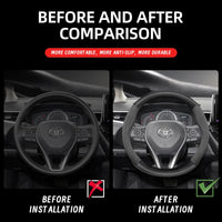 Couvre Volant Toyota Yaris, Corolla, C-HR, RAV4, Hilux, Aygo en Daim et Carbone, Tailles S, M et L