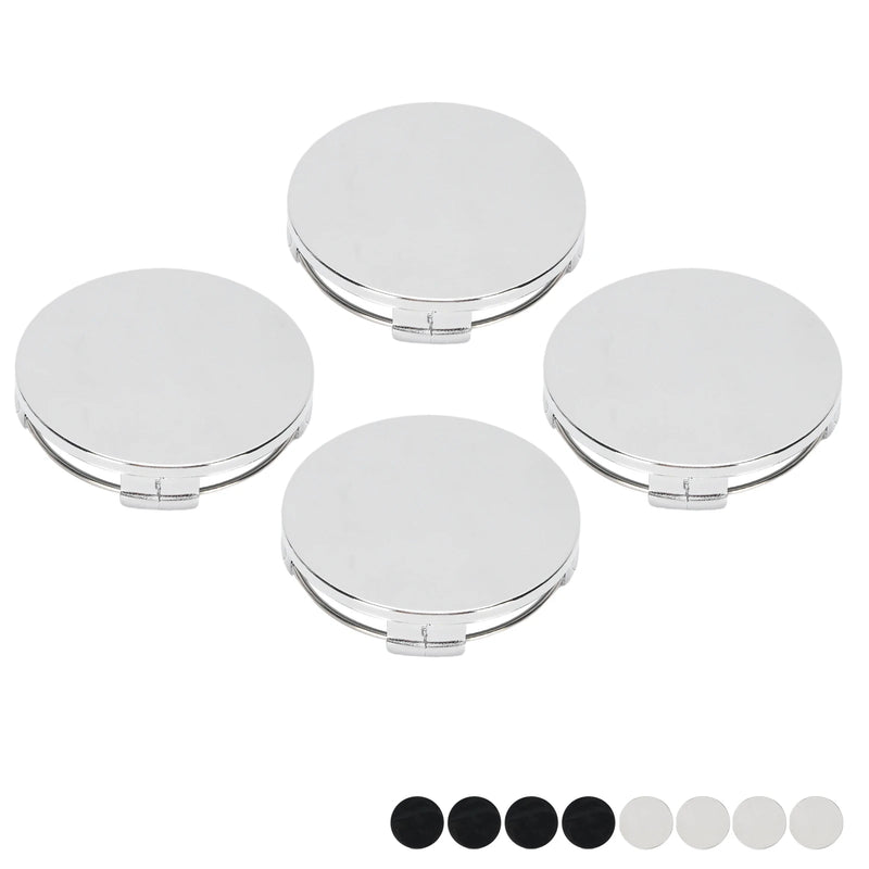 Cache-Moyeux Universels 65 mm Vierges Chromé ou Noir Lot de 4
