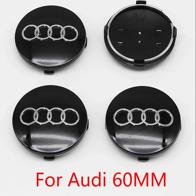 Cache-Moyeux Audi A3 A4 A6 Q5 Q7 60mm 77mm — gros plan