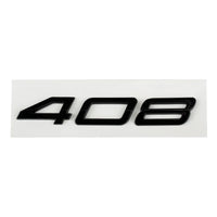 Logo Peugeot 208, 308, 408, 408X, 508 et 508L en ABS 3D, Emblème Lettres de Coffre Noir Brillant, Argent ou Gris