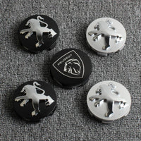 Cache-Moyeux Peugeot 60 mm, Lot de 4, Lion Noir, Argent ou Nouveau Blason, 206 à 508, 2008, 3008, 5008