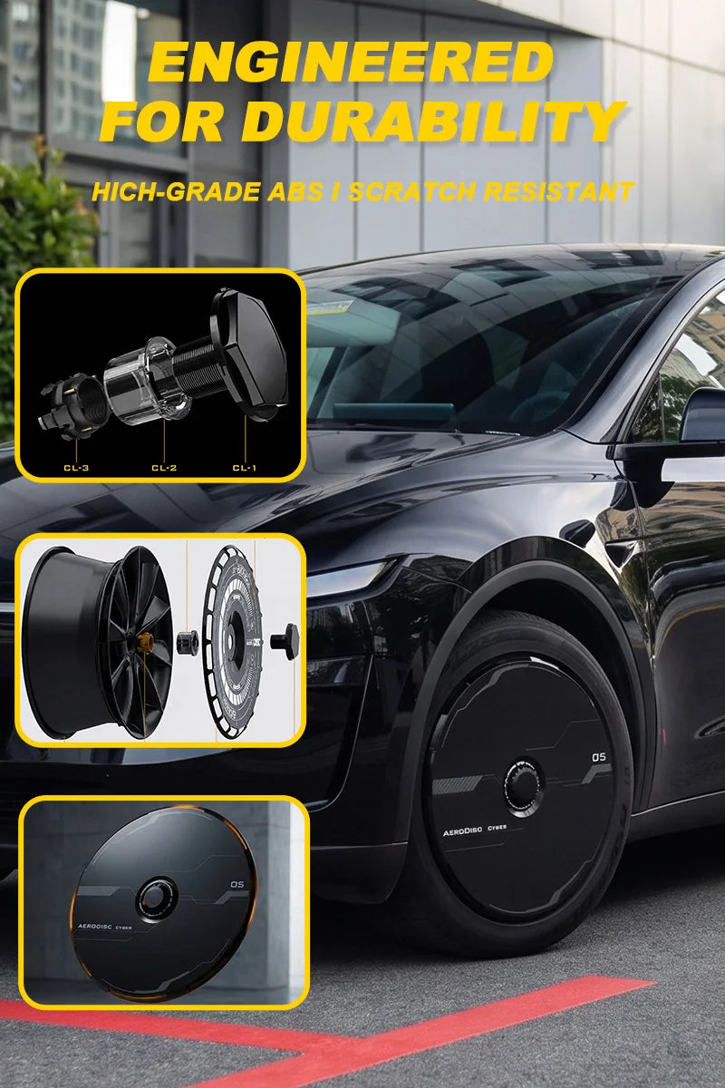 Enjoliveurs Complets Tesla Model 3 Y Highland Juniper 18 19 20 Pouces Lot de 4 Caches de Roues Noir ou Blanc