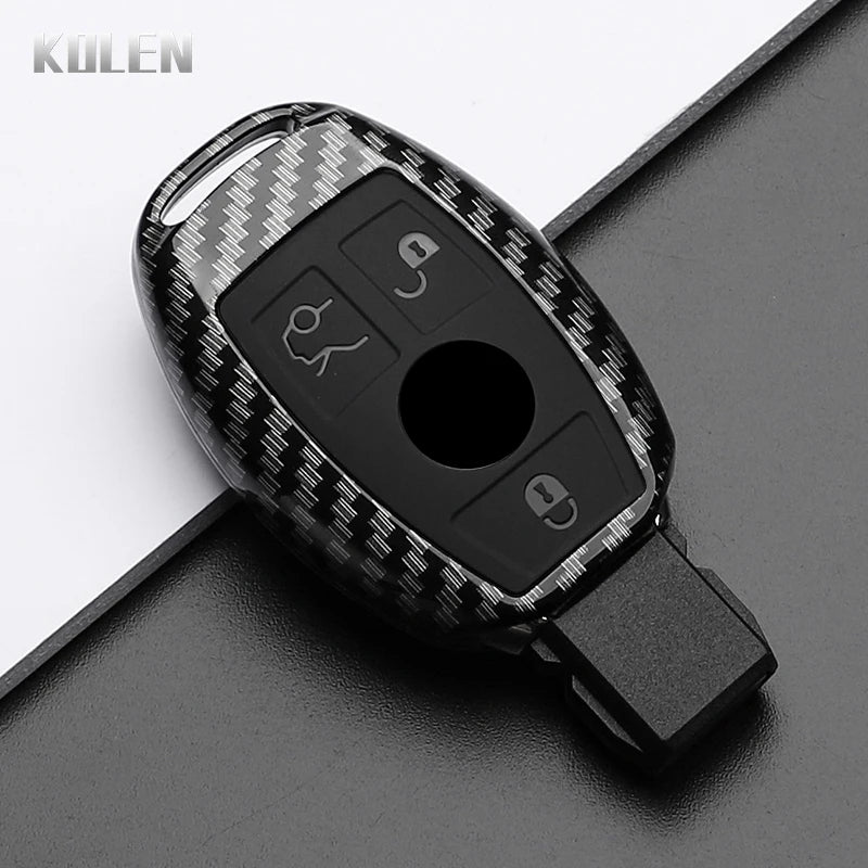 Étui de Protection Clé Mercedes Classe A B C E GLA GLC CLA CLS Fibre de Carbone 2 ou 3 Touches