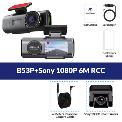 Dashcam Acceo B53P 4K Discrète GPS Wi-Fi