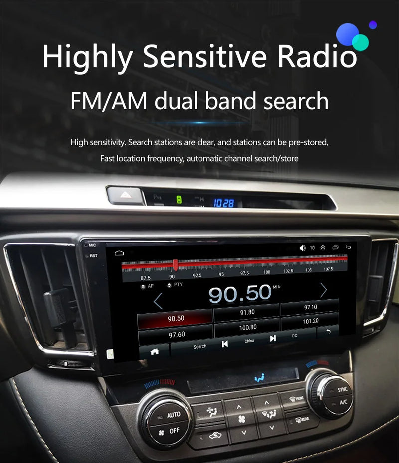 Autoradio Android Écran 10,25 Pouces Toyota RAV4 XA40 2012-2019 CarPlay Sans Fil GPS 4G