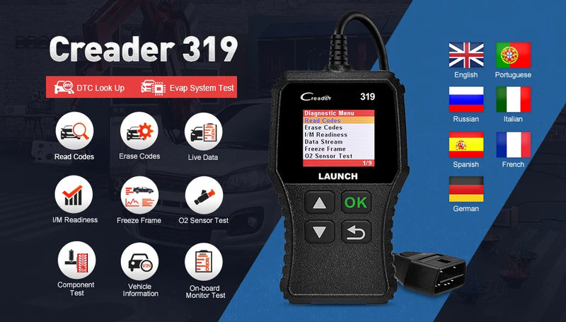 OBD2-Codeleser Launch Creader CR319 Motorkontrollleuchte