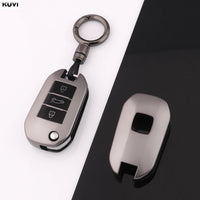 Étui de Protection Clé Peugeot 208 308 3008 5008 Citroën C3 C4 Gris Anthracite Clé à Rabat