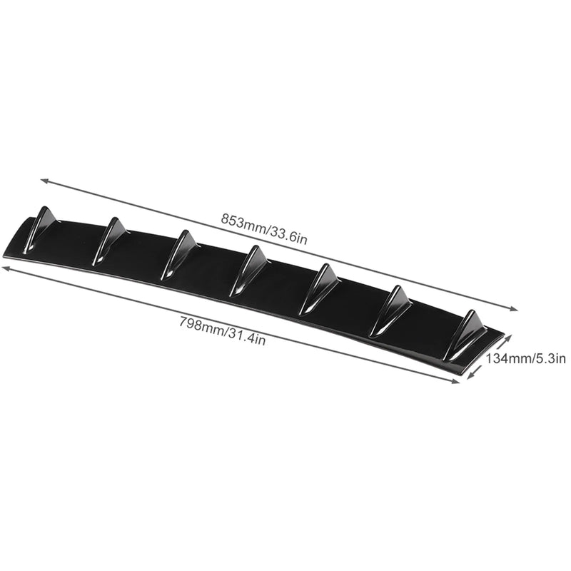 Diffuseur Arrière Universel Aileron Requin 3 Tailles Noir Brillant