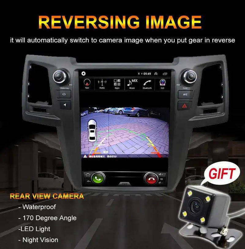 Autoradio Android 14 Écran Vertical Toyota Fortuner et Hilux 2005-2014 CarPlay GPS 4G