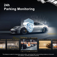 Dashcam Miroir Podofo 4K Écran Tactile 9,66 Pouces avec Caméra de Recul, Vision Nocturne et Surveillance 24 h
