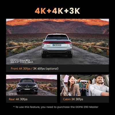 Dashcam DDPAI Z90 Master 4K Avant Arrière HDR
