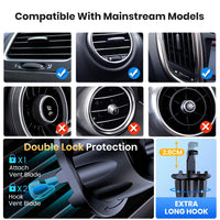 Support de Téléphone Voiture Magnétique Grille d'Aération 6 Aimants