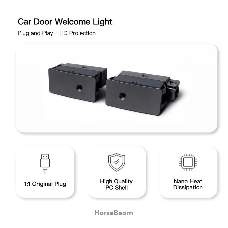 Projecteur Porte Tesla Model 3 2023-2027, Model Y 2025-2027, Lumière de Bienvenue 4K, 2 ou 4 Pièces