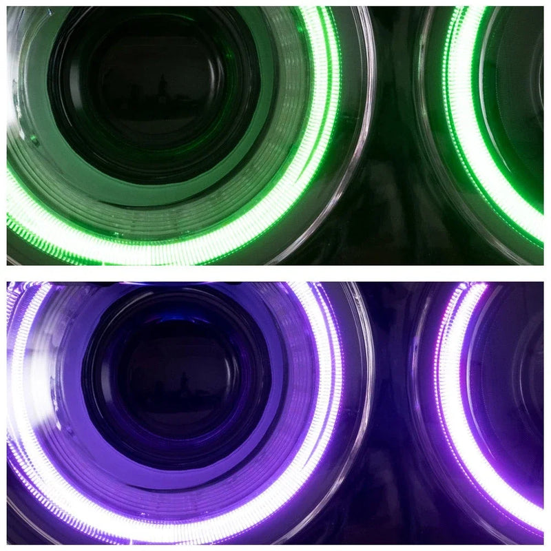 Phares Avant RGB Dodge Challenger 2015-2024 Feux de Jour Multicolores Contrôle par Application IP67