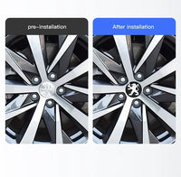 Cache-Moyeux Peugeot 60 mm, Lot de 4, Lion Noir, Argent ou Nouveau Blason, 206 à 508, 2008, 3008, 5008