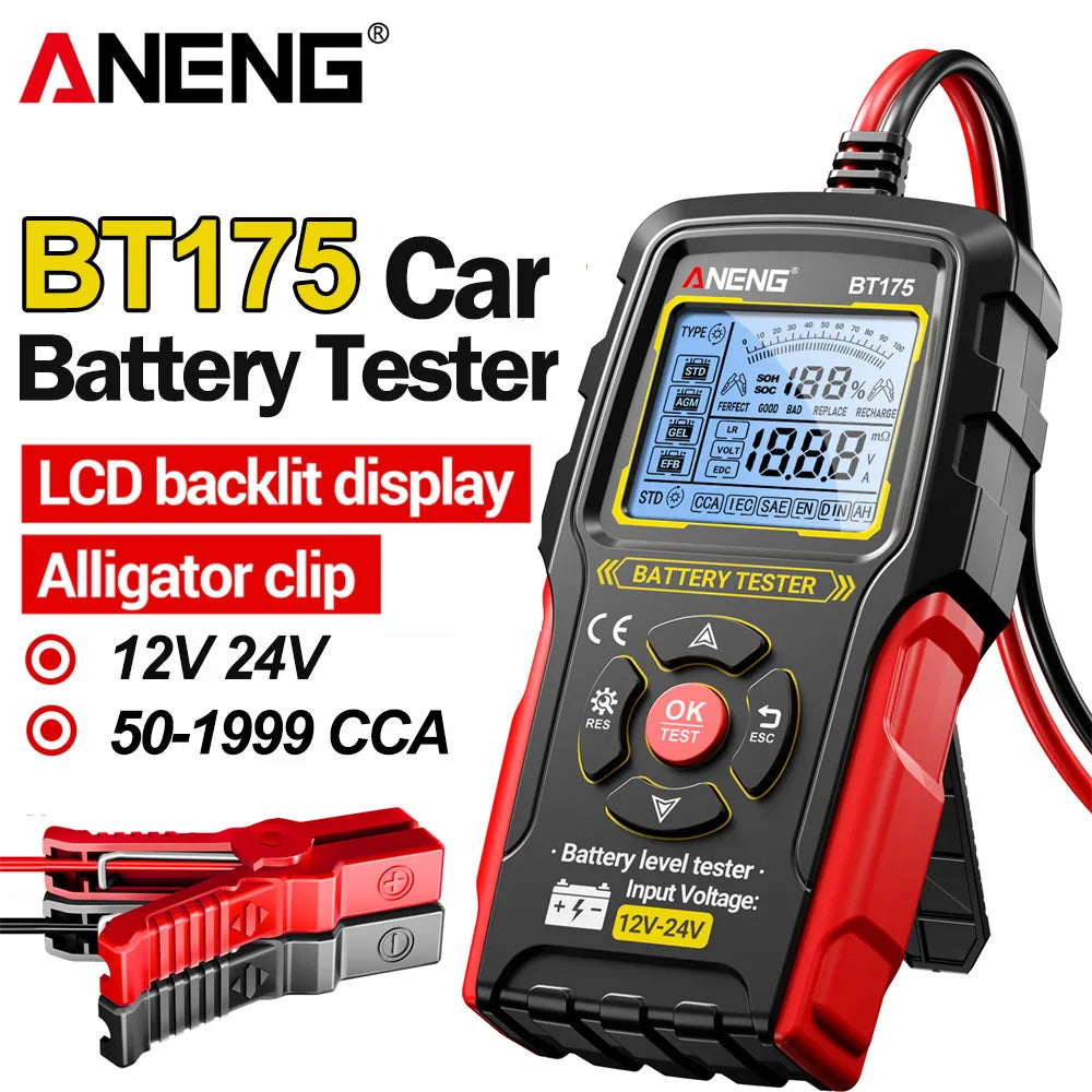 Testeur Batterie Voiture 12V 24V ANENG BT175 50-1999 CCA
