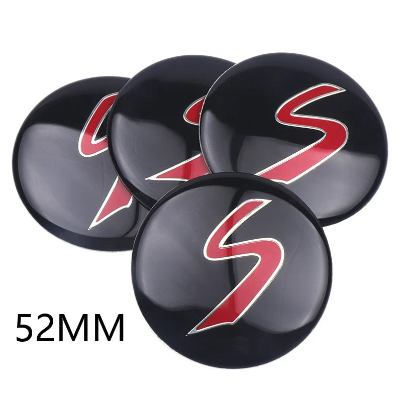 Cache-moyeux Mini Cooper JCW 52 mm autocollants 4 pièces
