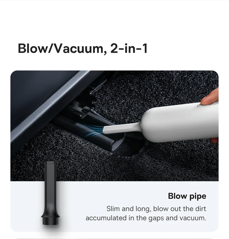 Aspirateur de Voiture Sans Fil Baseus A2 Pro 6000 Pa Filtre HEPA Aspire et Souffle