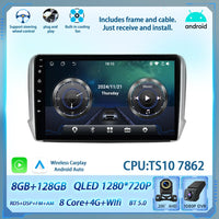 Autoradio CarPlay Peugeot 208 2008 2012-2018 Android Écran Tactile
