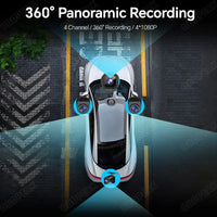 Dashcam Miroir OBDPEAK 11,26 Pouces 4K 4 Canaux