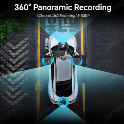 Dashcam Miroir OBDPEAK 11,26 Pouces 4K 4 Canaux