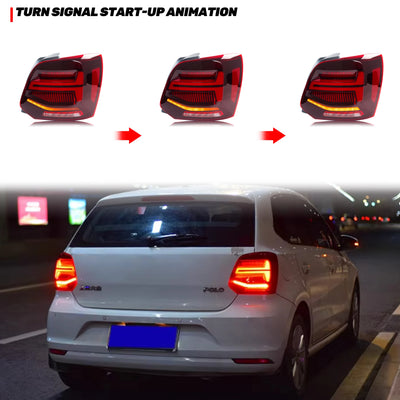 Feux Arrière LED Rouges Séquentiels Volkswagen Polo 5 6R 6C 2009-2017