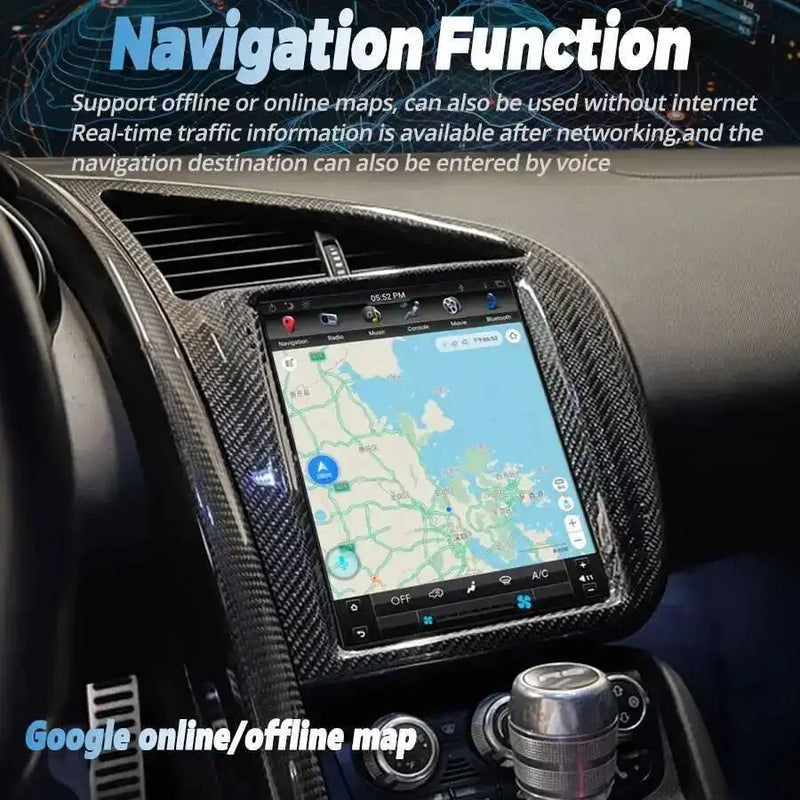 Autoradio Android Écran Vertical 9,7 Pouces Audi R8 2007-2015 CarPlay GPS DSP