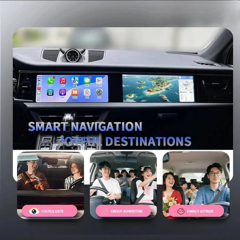 Autoradio Double Écran 12,3 + 12,3 Pouces Porsche Macan 2018-2024 Android CarPlay GPS 4G