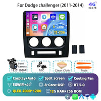 Autoradio Android 16 Dodge Challenger 2011-2014 Écran QLED CarPlay GPS Caméra DVR
