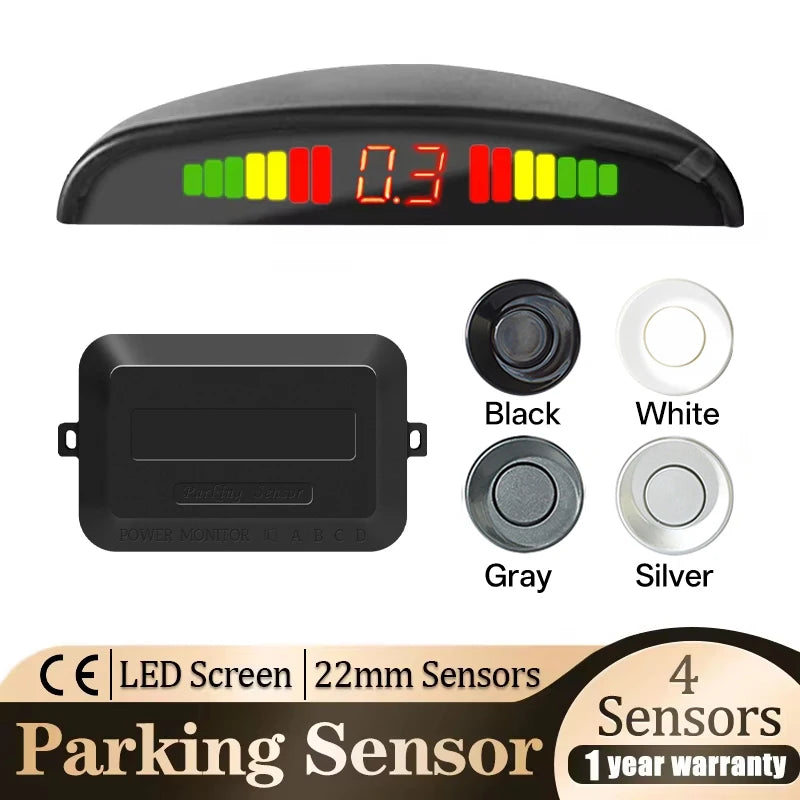 Radar de Recul 4 Capteurs Écran LED Hippcron