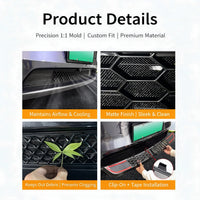 Filet de Grille Inférieure Avant Tesla Model Y Highland 2024 Anti-Insectes Noir Mat, Monobloc ou en Deux Parties