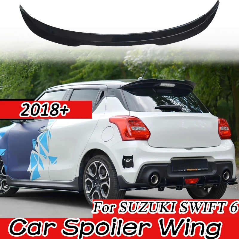 Aileron de Toit Suzuki Swift 6 Sport 2018+ Becquet Arrière de Coffre Noir Brillant ou Aspect Carbone
