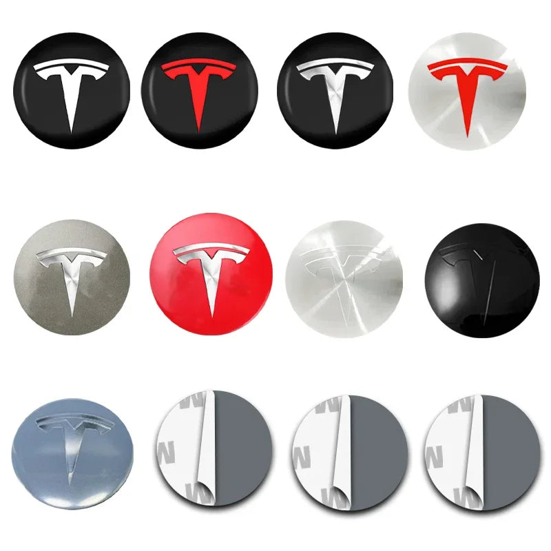 Cache-Moyeux Tesla Model 3 Y S X 56mm Logo — vue de profil