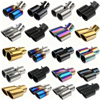 Embout d'Échappement Double Sortie Universel Inox 304 Entrée 63 mm