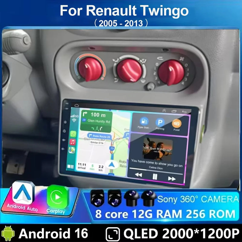 Autoradio CarPlay Renault Twingo 1 Android Écran 9 Pouces