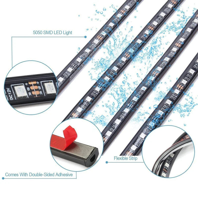 Éclairage d'Ambiance Néon 4 en 1 RGB Sous Caisse