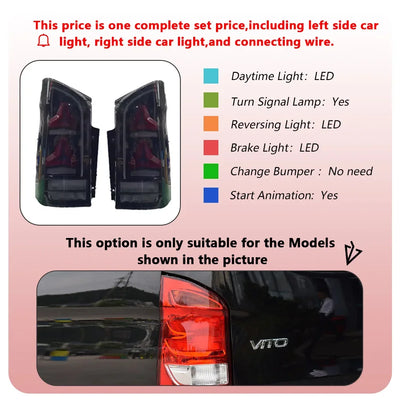 Feux Arrière LED Dynamiques Mercedes Vito W447 2016-2024