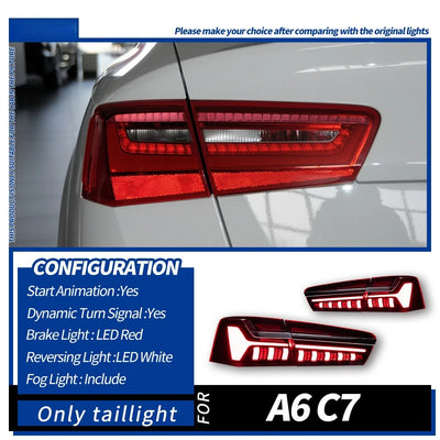Feux Arrière LED Audi A6 C7 (2012-2015) Plug & Play Dynamique