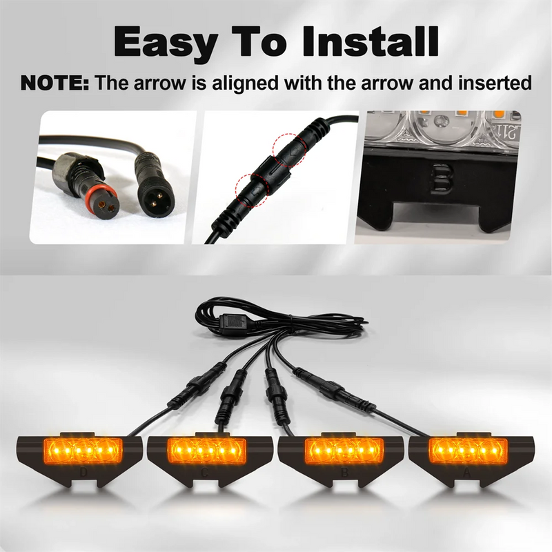 Feux de Calandre LED Nissan Frontier 2021-2024 Ambre 4 Pièces