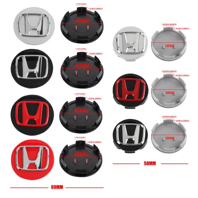 Cache-Moyeux Honda Civic Accord Type R Mugen 56mm 60mm